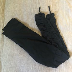 Black Cinched Leg Leggings